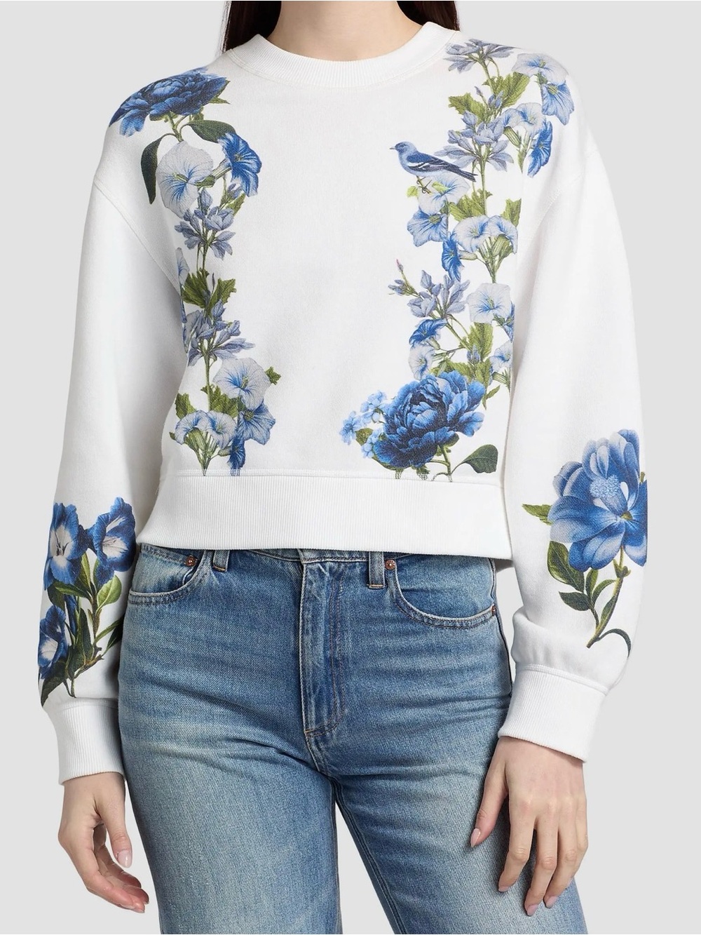 alice + olivia Russell Floral Crewneck Sweatshirt